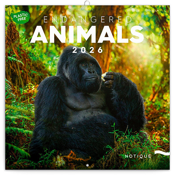 Kalendář 2026 poznámkový: Ohrožené druhy 30 x 30 cm