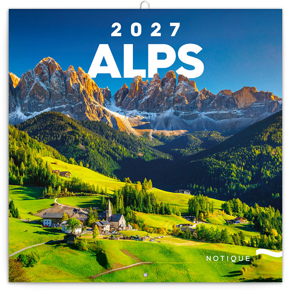 Kalendář 2027 poznámkový: Alpy, 30 x 30 cm