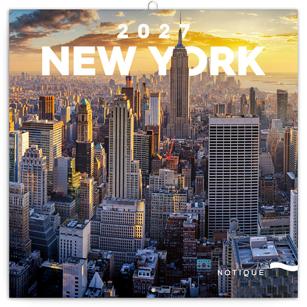 NOTIQUE Poznámkový kalendář New York 2027, 30 x 30 cm