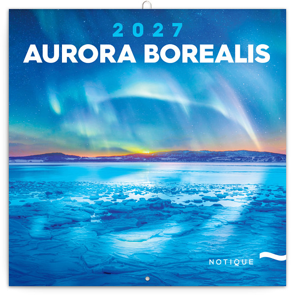 NOTIQUE Grid calendar Aurora Borealis 2027, 30 x 30 cm