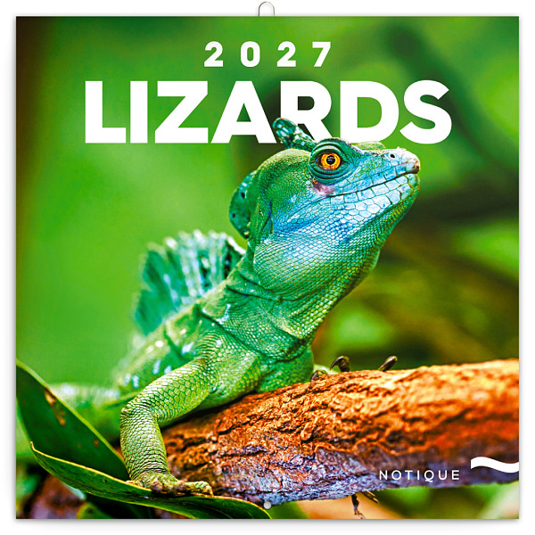 Kalendář 2027 poznámkový: Ještěři, 30 x 30 cm