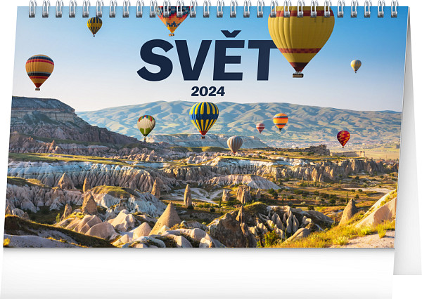 Stolní kalendář Svět 2024, 23,1 × 14,5 cm
