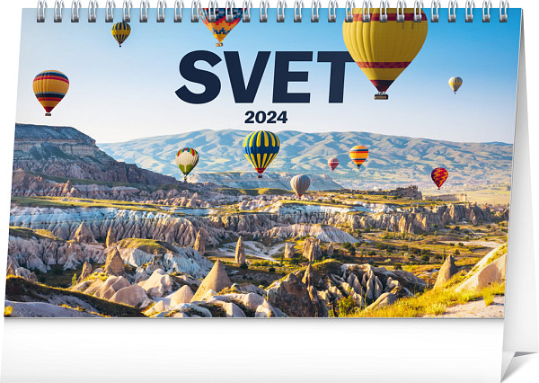 Stolový kalendár Svet 2024, 23,1 × 14,5 cm