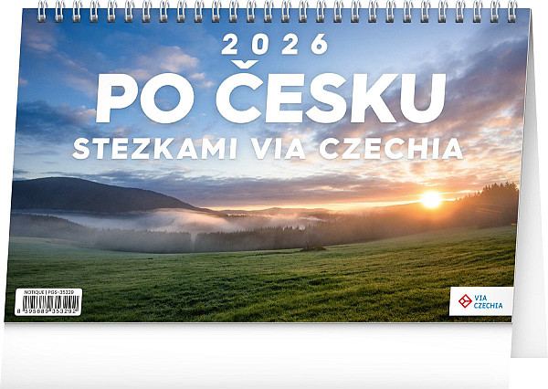 Kalendář 2026 stolní: Po Česku stezkami Via Czechia, 23,1 x 14,5 cm