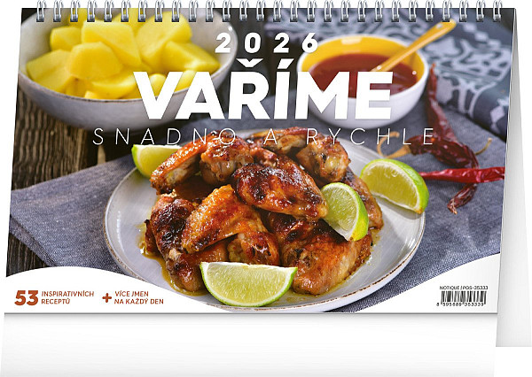 Kalendář 2026 stolní: Vaříme snadno a rychle, 23,1 x 14,5 cm
