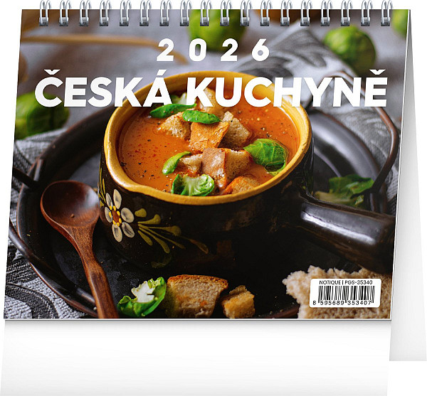 Kalendář 2026 stolní: Česká kuchyně, 16,5 x 13 cm