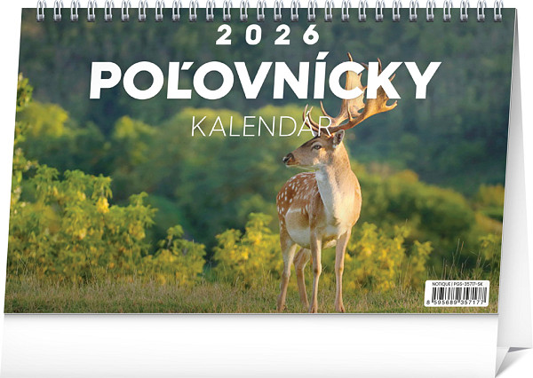 NOTIQUE Stolový Poľovnícky kalendár 2026, 23,1 x 14,5 cm