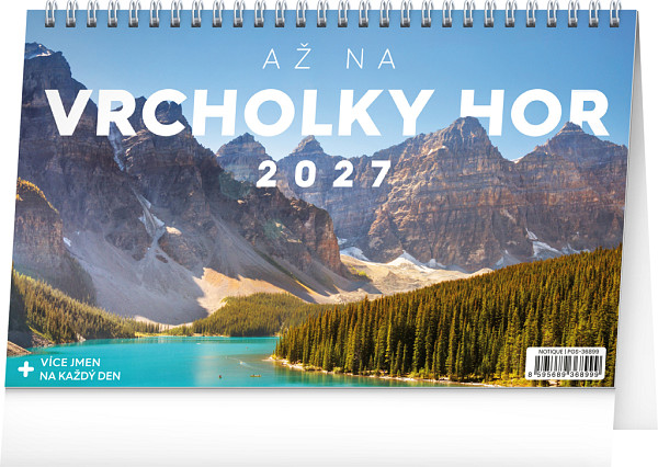 NOTIQUE Stolní kalendář Až na vrcholky hor 2027, 23,1 x 14,5 cm