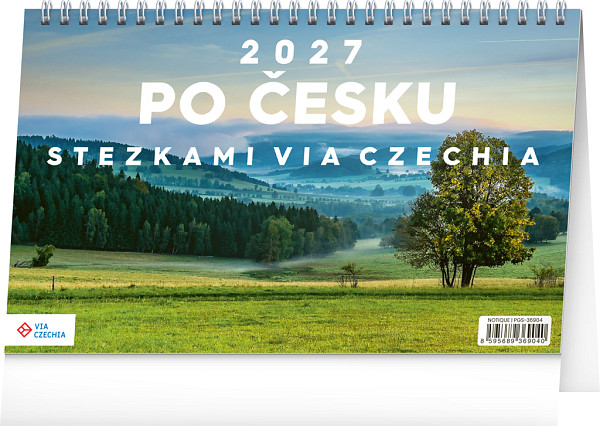 NOTIQUE Stolní kalendář Po Česku stezkami Via Czechia 2027, 23,1 x 14,5 cm