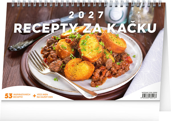 NOTIQUE Stolní kalendář Recepty za kačku 2027, 23,1 x 14,5 cm