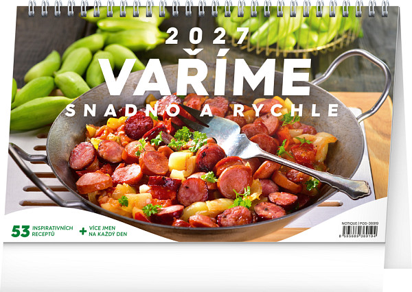 NOTIQUE Stolní kalendář Vaříme snadno a rychle 2027, 23,1 x 14,5 cm