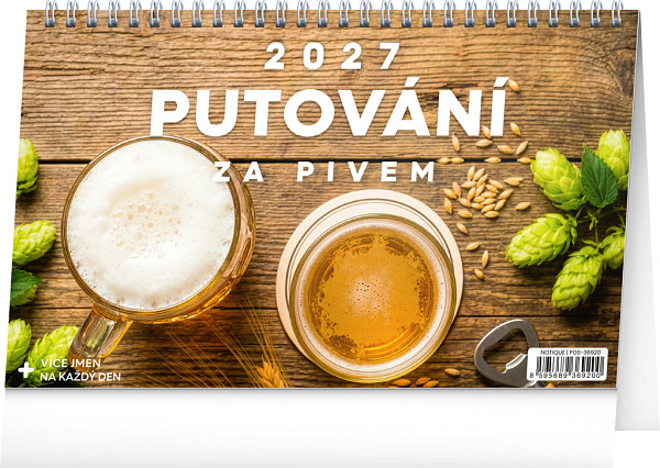 NOTIQUE Stolní kalendář Putování za pivem 2027, 23,1 x 14,5 cm