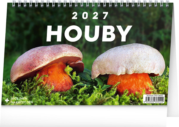 NOTIQUE Stolní kalendář Houby 2027, 23,1 x 14,5 cm