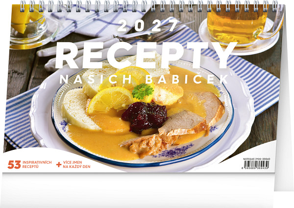 NOTIQUE Stolní kalendář Recepty našich babiček 2027, 23,1 x 14,5 cm