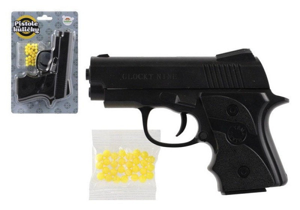 Pistole na kuličk 14 cm + kuličky na kartě