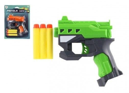 Pistole na pěnové náboje 12 x 14 cm, plast + 3 ks nábojů - 2 barvy
