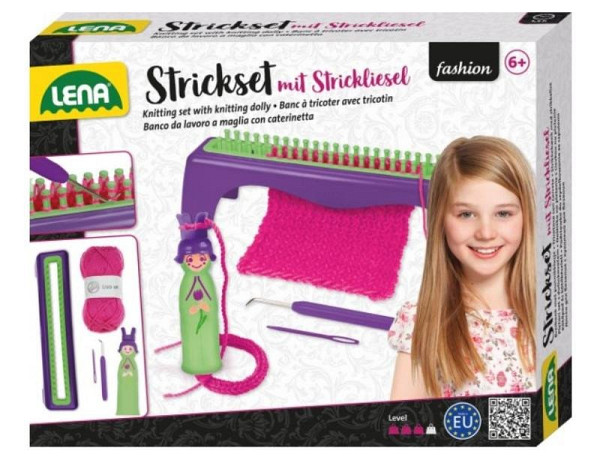 Pletací stůl s vlnou a doplňky