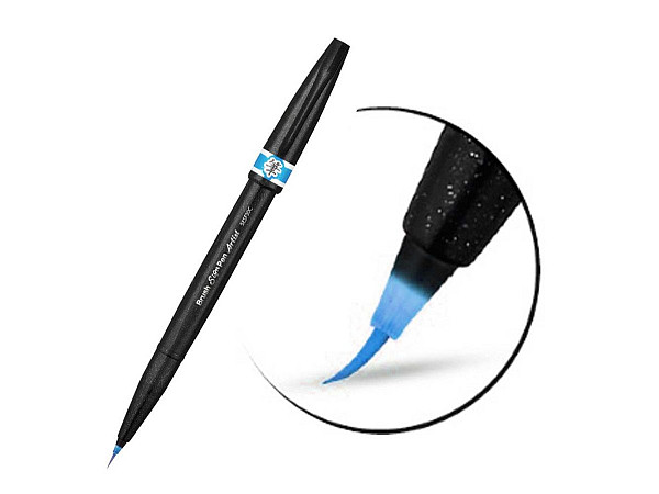 Popisovač Pentel Artist Brush - světle modrý