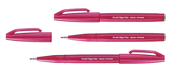 Popisovač Pentel Brush Sign Pen - burgundy