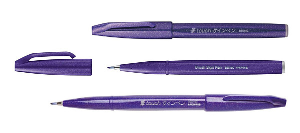 Popisovač Pentel Touch Brush - fialový