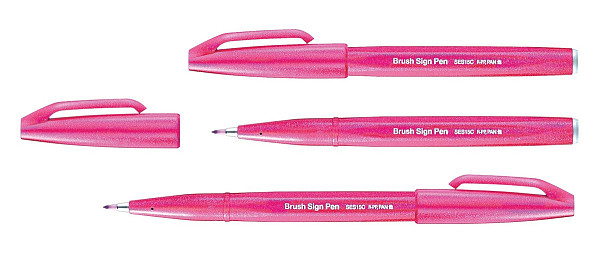 Popisovač Pentel Touch Brush - růžový