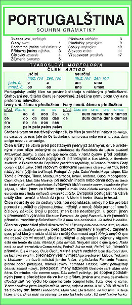 PORTUGALŠTINA souhrn gramatiky