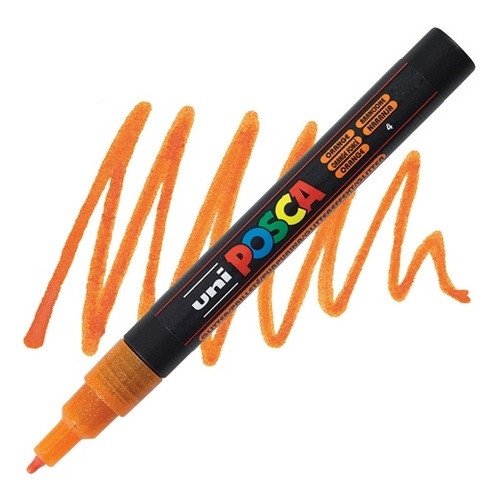 Posca akrylový popisovač PC-3ML, 0,9 - 1,3 mm, třpytivě oranžová (tenký kulatý hrot)