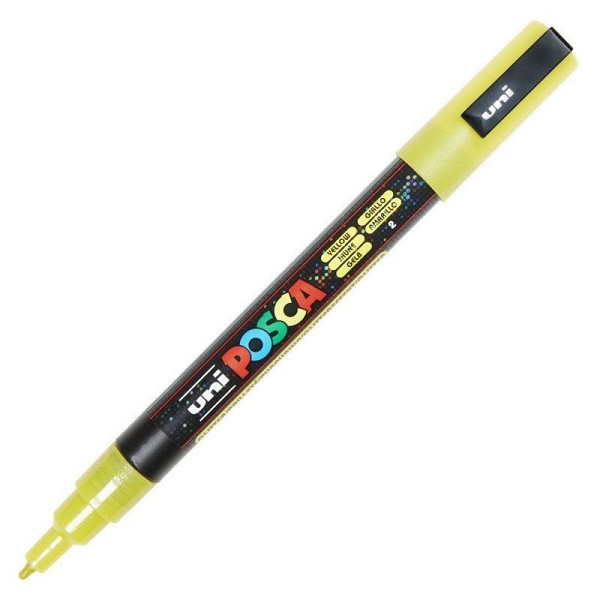 Posca akrylový popisovač PC-3ML, 0,9 - 1,3 mm, třpytivě žlutá (tenký kulatý hrot)