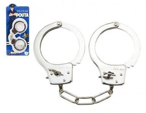 Pouta policejní kov 17cm s klíčem na kartě