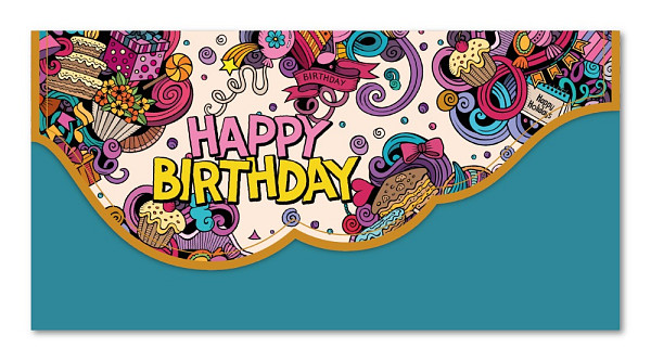 Přání L - peněžní Happy Birthday