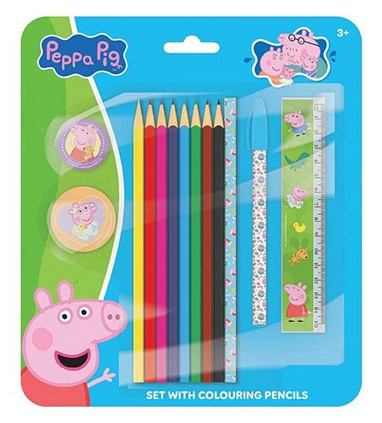 Prasátko Peppa - Set s pastelkami