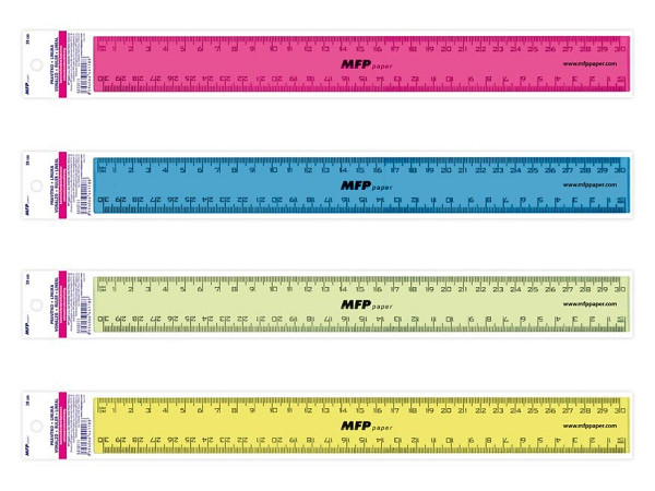 Pravítko 300 mm COLOURS - mix barev