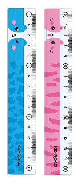 Pravítko KEYROAD Zvířátka, 15cm (mix)