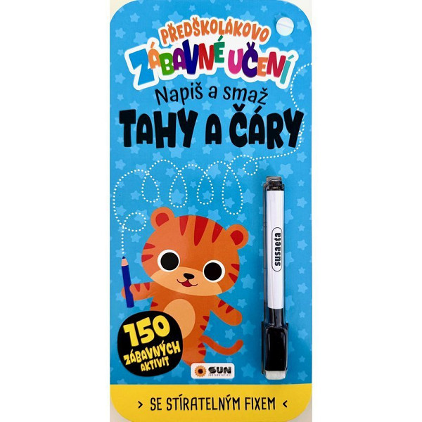 Předškolákovo zábavné učení - TAHY A ČÁRY - napiš a smaž
