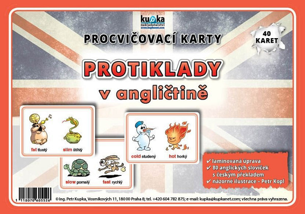 Procvičovací karty - Protiklady v angličtině
