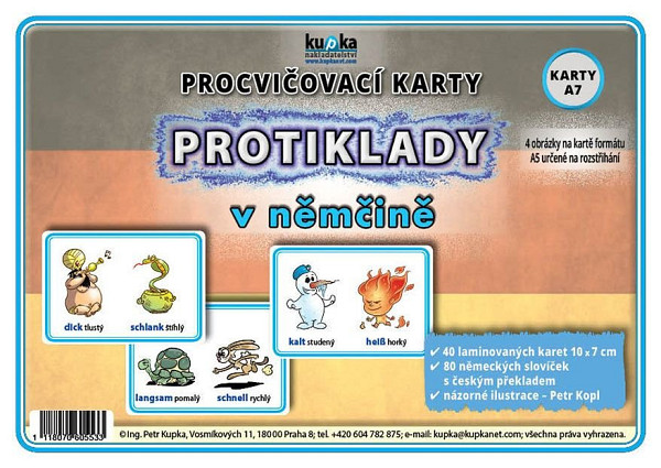 Procvičovací karty - Protiklady v němčině