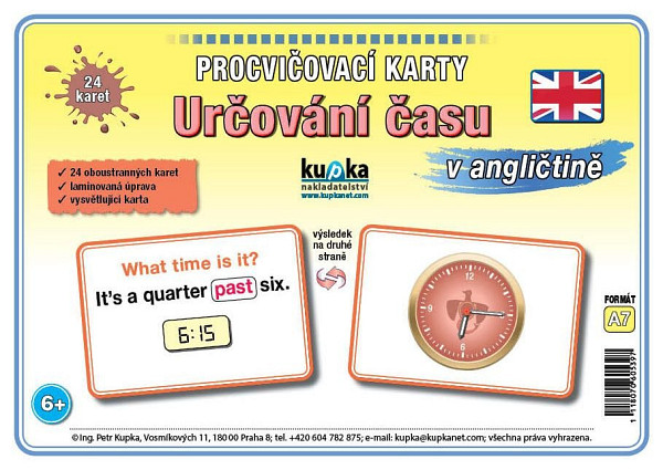 Procvičovací karty - Určování času v angličtině