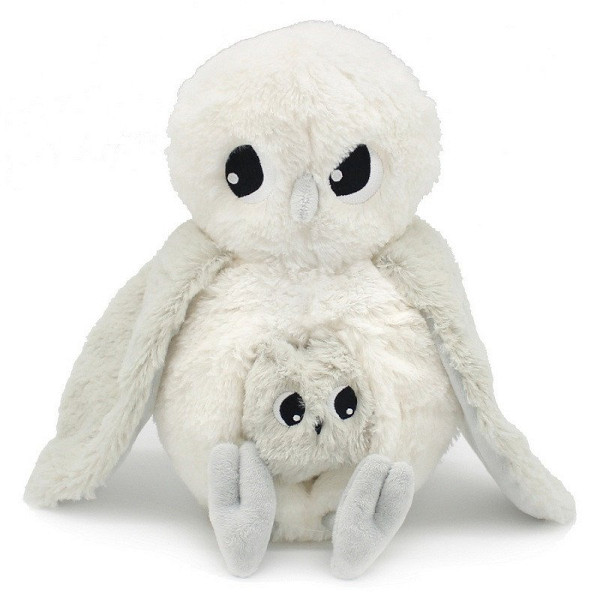 Ptipotos Plyšová polární sova Coucou (máma s miminkem) 35 cm