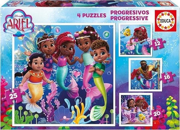 Puzzle Disney Ariel 4v1 (12,16,20,25 dílků)