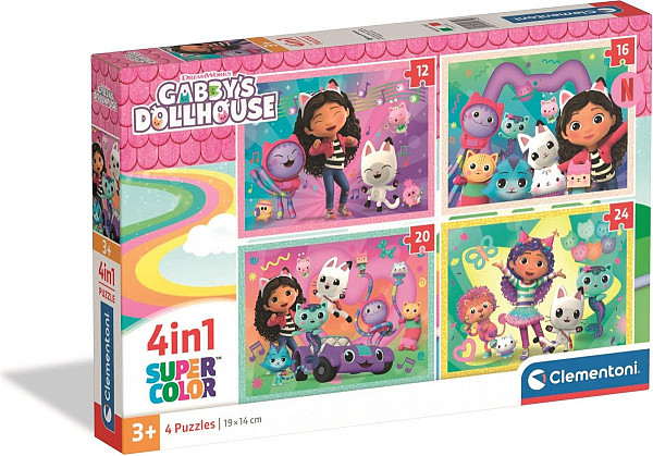 Puzzle Gábinin kouzelný domek 4v1 (12+16+20+24 dílků)