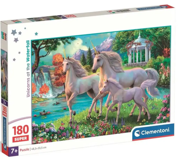 Puzzle Jednorožci u vodopádu 180 dílků