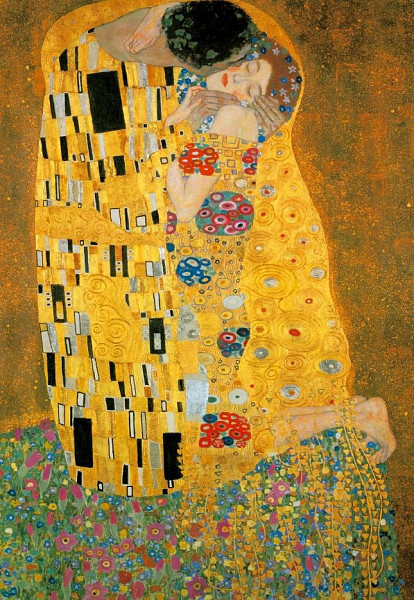 Puzzle Klimt: Polibek 1000 dílků (Metalické)