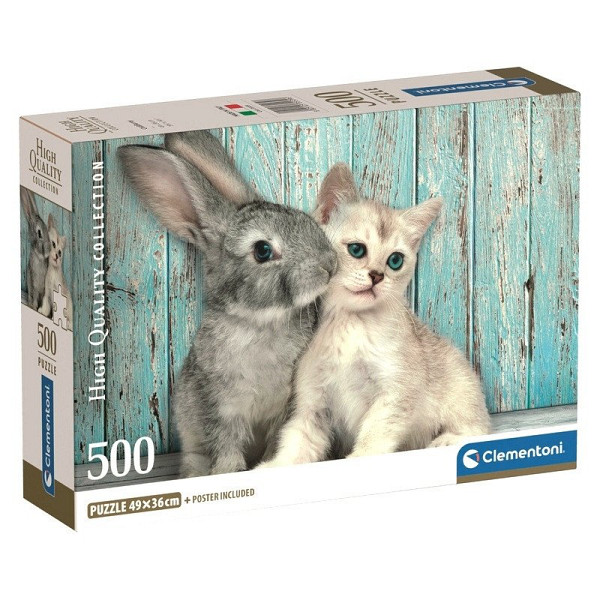 Puzzle Kočka a králíček 500 dílků