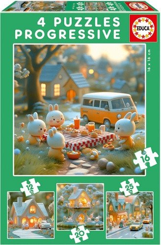 Puzzle Králičí město 4v1 (12,16,20,25 dílků)