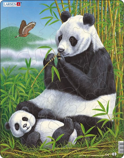Puzzle MAXI - Panda s mládětem/33 dílků