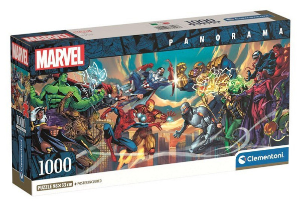 Puzzle Panorama: Marvel Hrdinové vs. Záporáci 1000 dílků