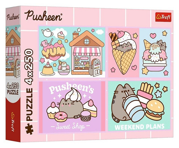 Puzzle Pusheen: Seznamte se s Pusheen 4x250 dílků