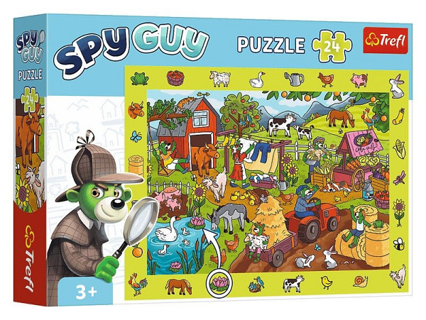 Puzzle s hledáním obrázků Spy Guy: Farma 24 dílků