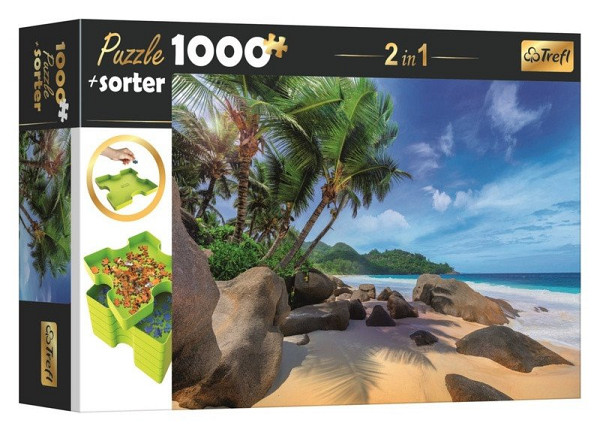 Puzzle s třídičem 2v1: Exotická pláž 1000 dílků