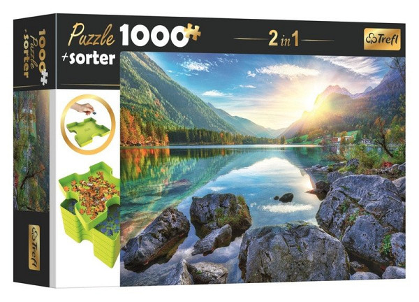 Puzzle s třídičem 2v1: Jezero Hintersee, Německo 1000 dílků